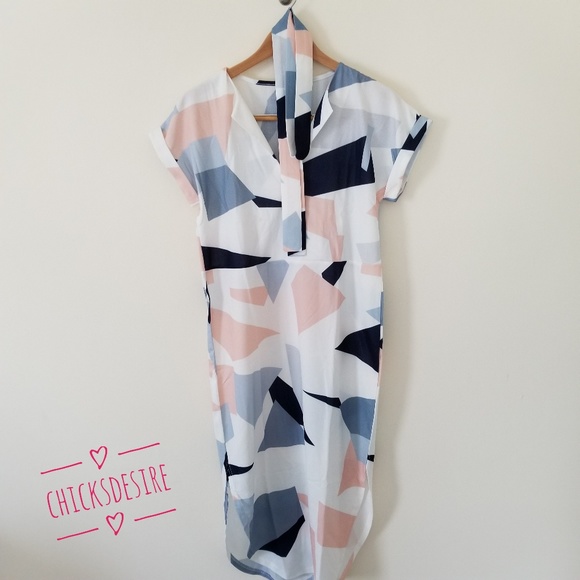 HOST PICK- Boho Summer V-neck Midi Printed Dress - Picture 4 of 6